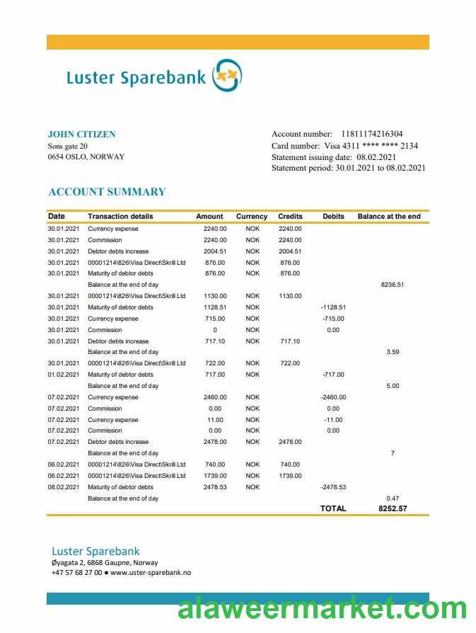 Norway Luster Sparebank excel pdf